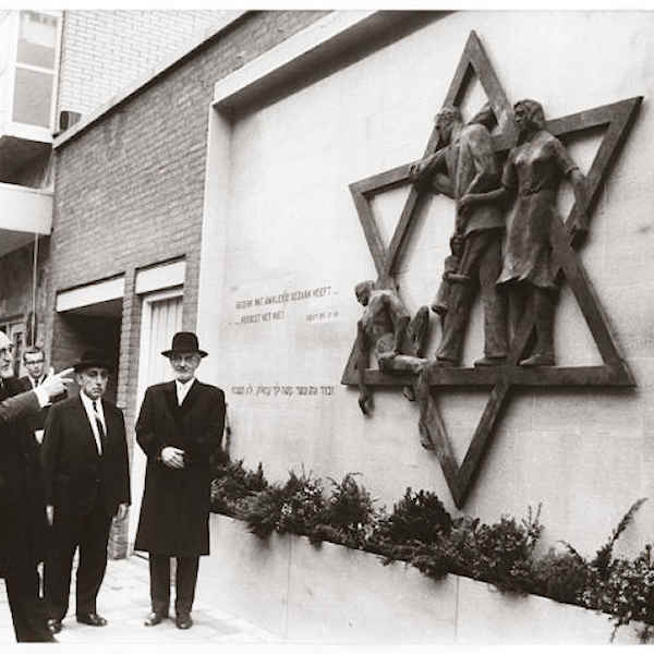 The Jewish Monument at The Hague which memorializes the city’s Jews who were deported and murdered in the Holocaust features the quote from Deuteronomy 25:17–19  “Remember what Amalek did to you.” Source: Jewish Monument Foundation The Hague